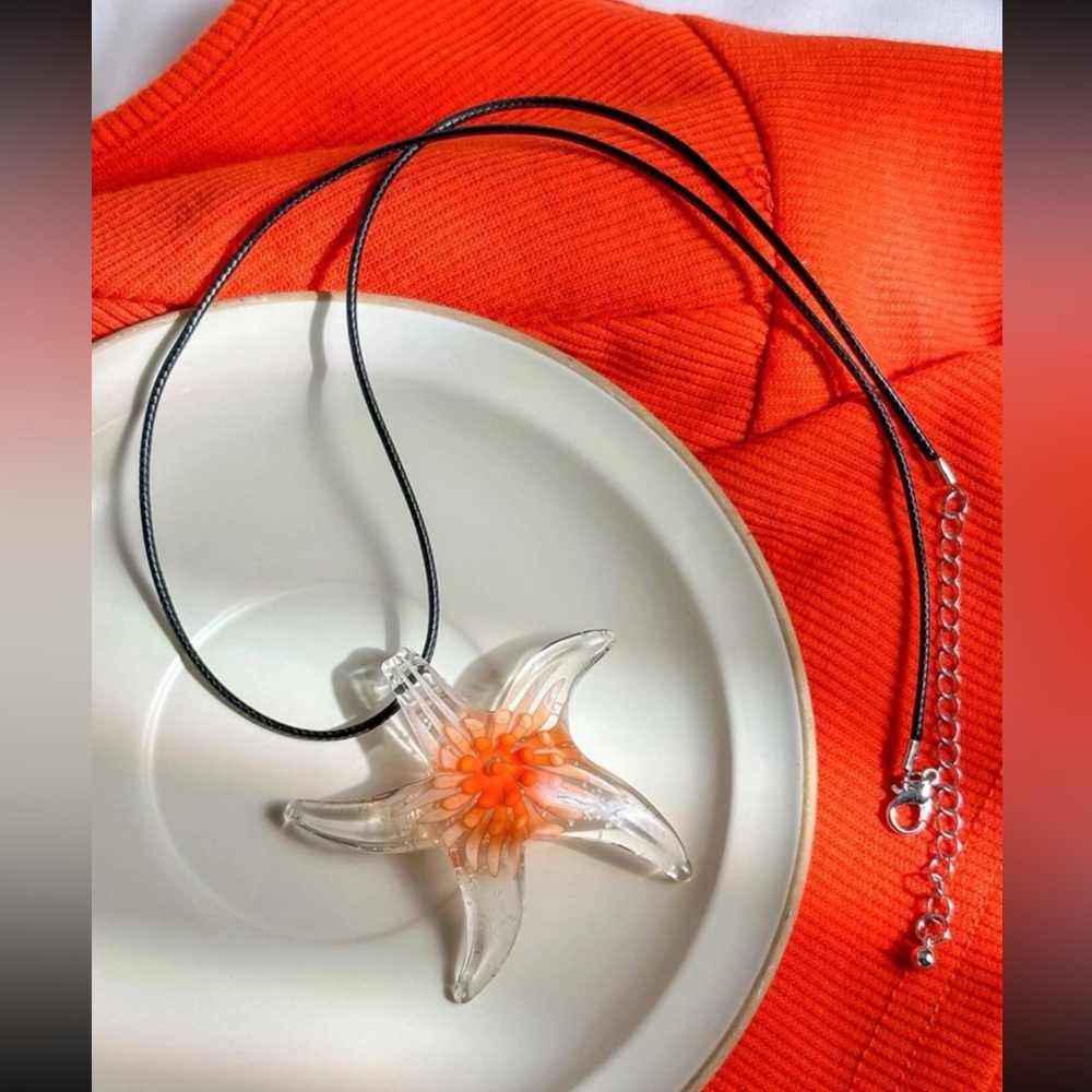 🐚 Awesome Large Clear Starfish Necklace 🐚